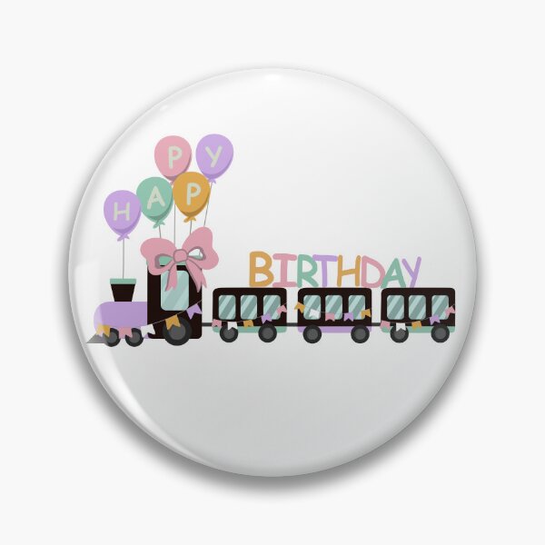 Item preview, Flat Design Illustration with Children's Train and Happy Birthday Balloons designed and sold by AlginaPugachova.