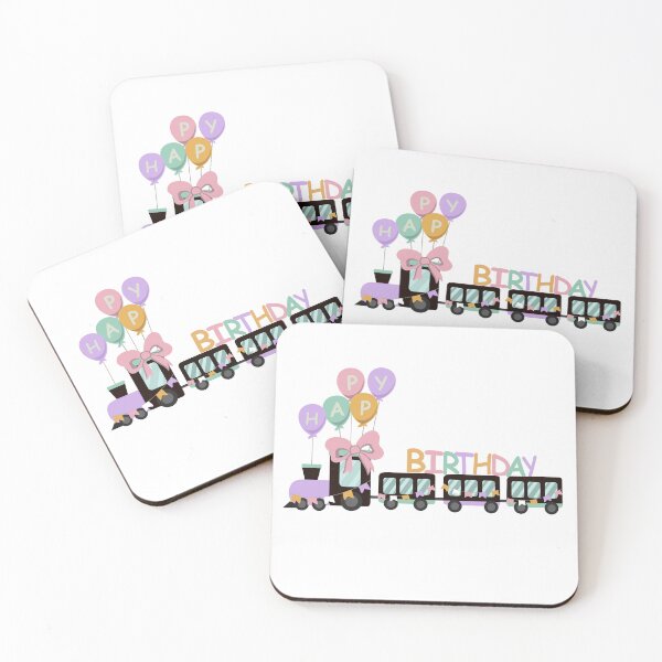 Item preview, Flat Design Illustration with Children's Train and Happy Birthday Balloons designed and sold by AlginaPugachova.