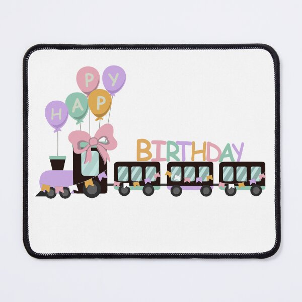 Item preview, Flat Design Illustration with Children's Train and Happy Birthday Balloons designed and sold by AlginaPugachova.