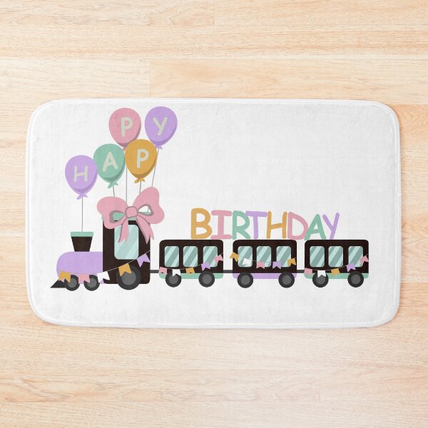 Item preview, Flat Design Illustration with Children's Train and Happy Birthday Balloons designed and sold by AlginaPugachova.