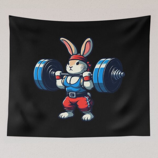Item preview, Rabbit Powerlifting  designed and sold by Myra365Art.