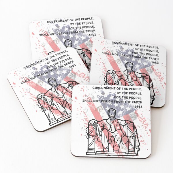 Item preview, Shell not perish: Abraham Lincoln Quote on American Flag designed and sold by ElixirCraft.