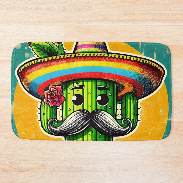 Item preview, May 5th cactus with Mexican hat and mustache, funny, celebration designed and sold by YaninaArcoiris.