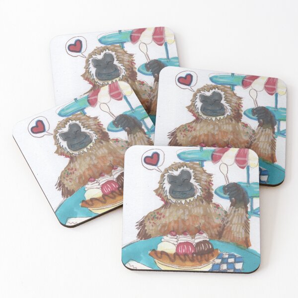 Item preview, gibbon eating banana split designed and sold by guilhernunes.
