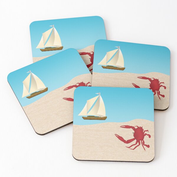 Item preview, Crab and Sailboat At The Beach designed and sold by KeeganCreations.