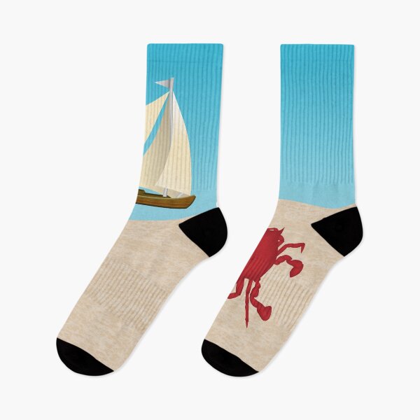 Item preview, Crab and Sailboat At The Beach designed and sold by KeeganCreations.