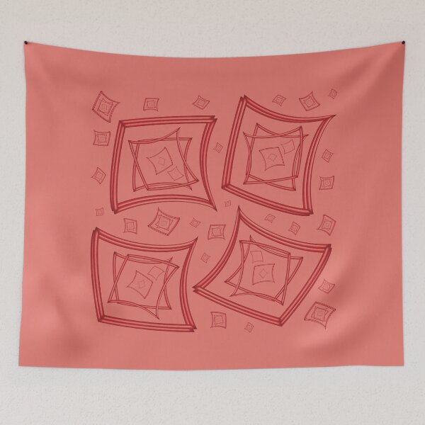 Item preview, Abstract image of red curved frames designed and sold by Cherevan.