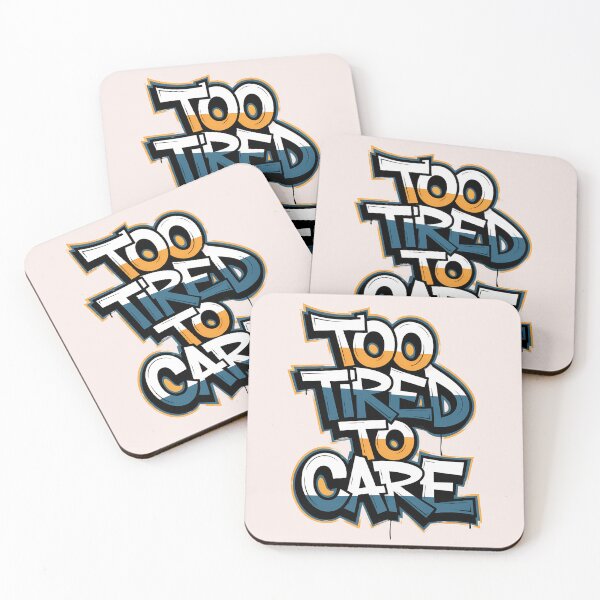Item preview, Too Tired to Care - Funny Graffiti Christian Art | Jesus Quote for the Weary designed and sold by  KnitLuv.