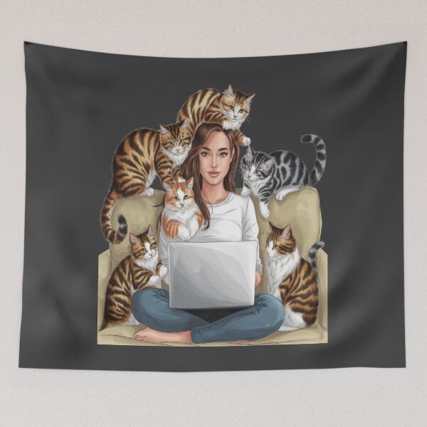 Item preview, Cozy Cat Lover Art – A Must-Have for Feline Fanatics! designed and sold by Petpixy.