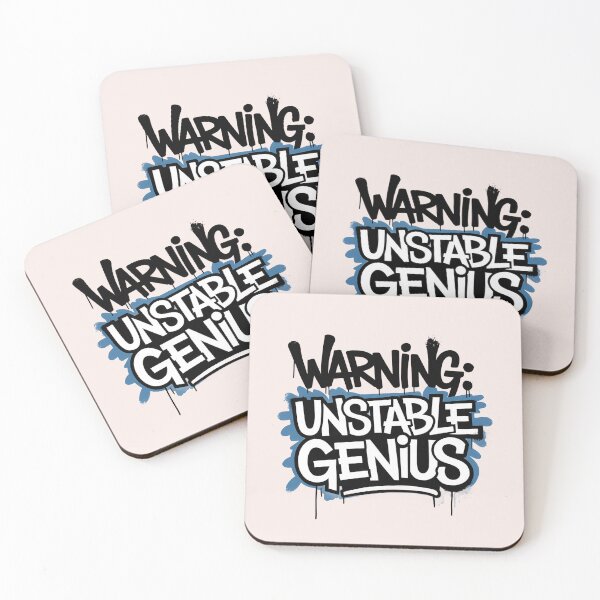 Item preview, Warning: Unstable Genius - Bold Graffiti Christian Art | Faith & Humor Jesus Quote designed and sold by  KnitLuv.