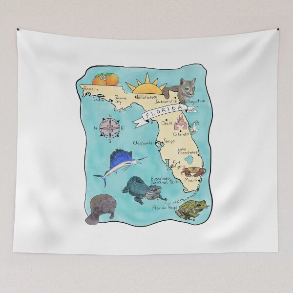 Item preview, Map of Florida - State Map designed and sold by Platinumfrog.