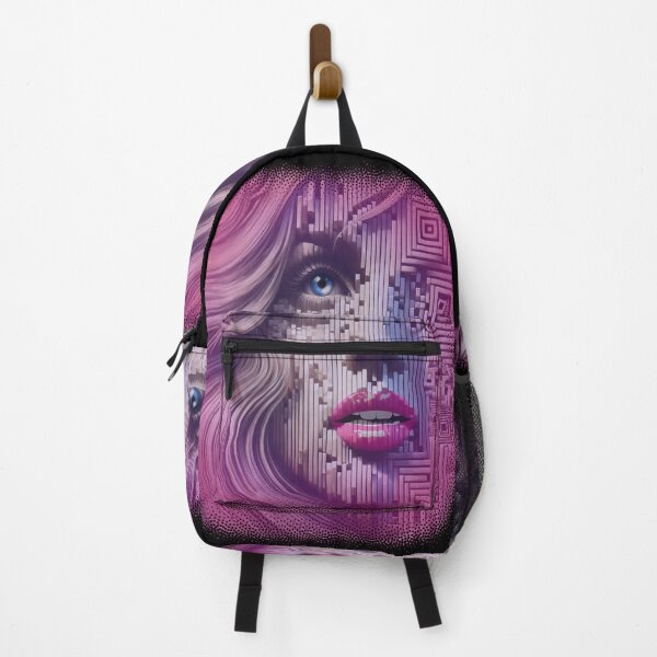 Item preview, Surreal Textured Female Face in Vivid Pink designed and sold by DreamsArtwear.