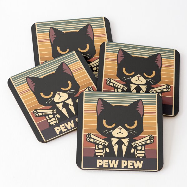 Item preview, Pew Pew Cat - The Secret Agent Cat designed and sold by threeABinks.