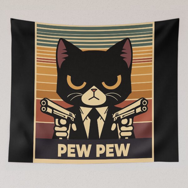 Item preview, Pew Pew Cat - The Secret Agent Cat designed and sold by threeABinks.