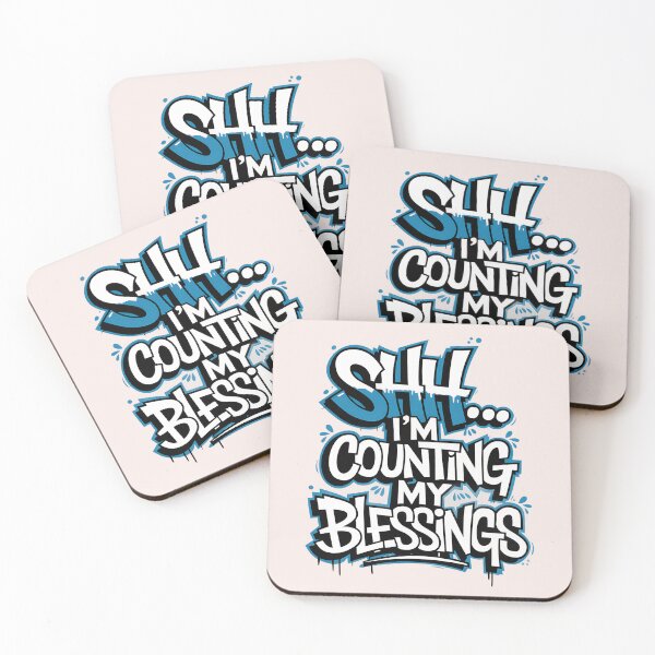 Item preview, Shh… I’m Counting My Blessings - Graffiti Christian Art | Jesus Quote with Gratitude designed and sold by  KnitLuv.