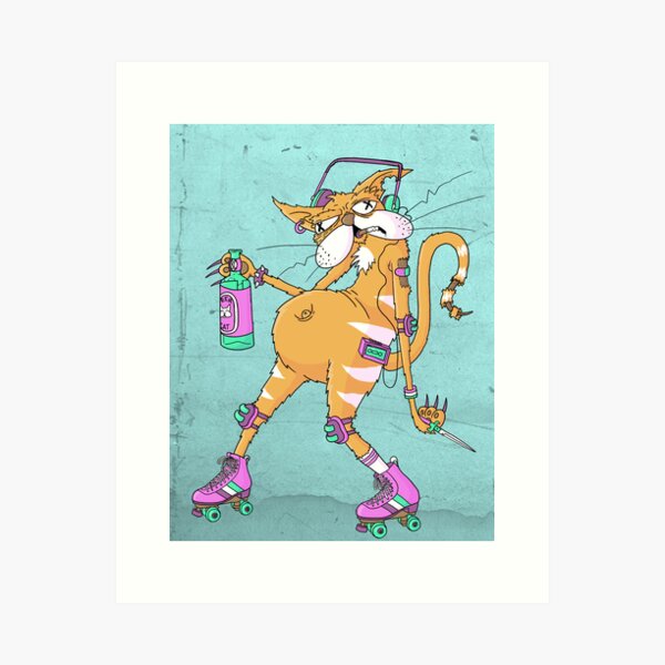 boozy cat Art Print