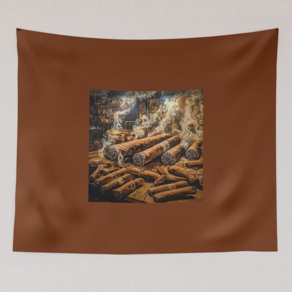 Artikelvorschau, Zigarrensammlung in einer Smoky Lounge – Warmes Ambiente und zeitlose Eleganz entworfen und verkauft von OlfactoART Studio.