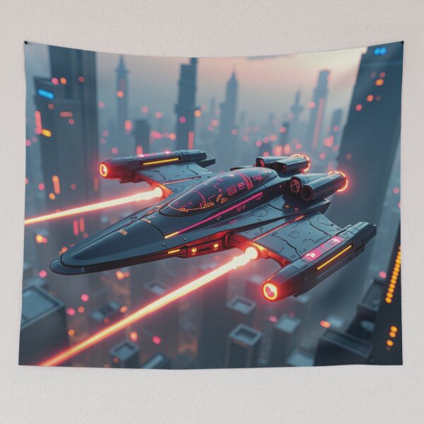 Item preview, VX-9 Phantom Striker – Futuristic Cyberpunk Jet designed and sold by nhk999.
