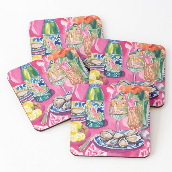 Item preview, Oysters and champagne Matisse style painting designed and sold by SophieClimaArt.