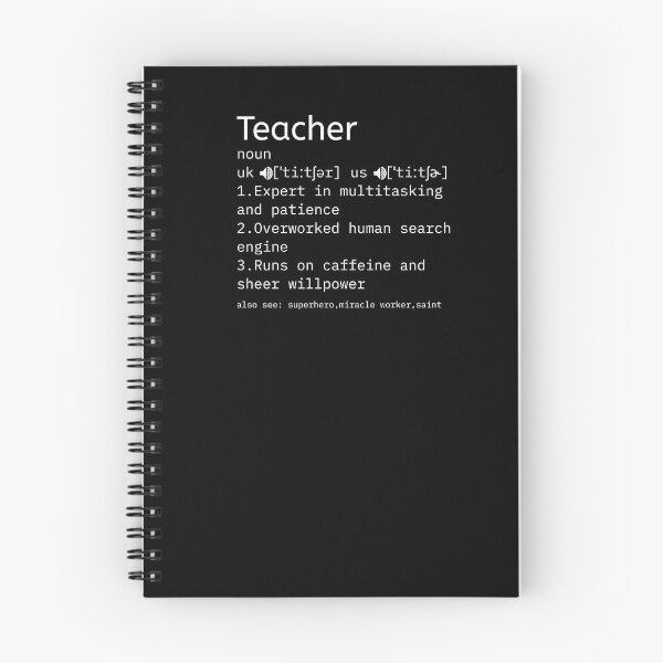Item preview, Teacher Definition | Funny Gift for Teacher | White on Black Text designed and sold by Hype & Hue.