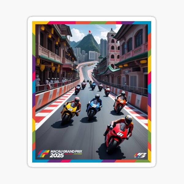 Item preview, Animated 2025 Macau Grand Prix Framed Replica Superbike designed and sold by Moto Graphix.