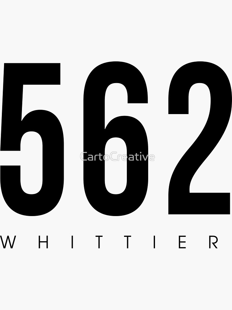 whittier-ca-562-area-code-design-sticker-for-sale-by-cartocreative
