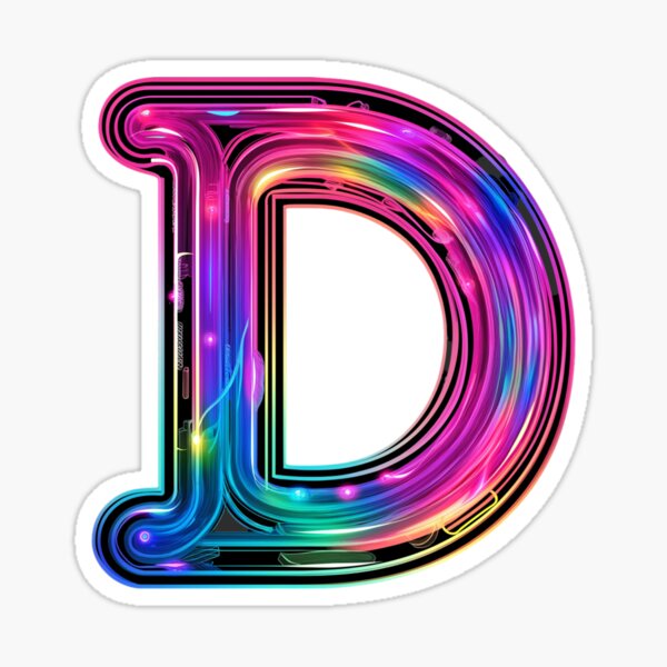 Aperçu de l'œuvre Lettre néon D créée et vendue par BNikiDesigns.