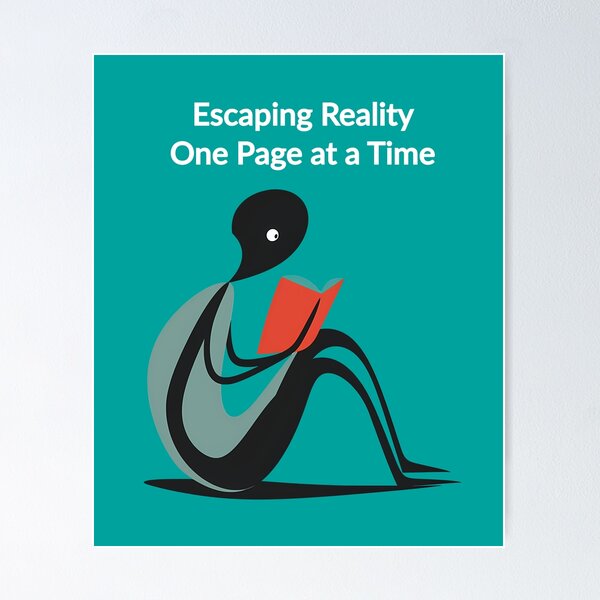 Item preview, "Escaping Reality, One Page at a Time" book reading hobby design designed and sold by TR_fairydesigns.