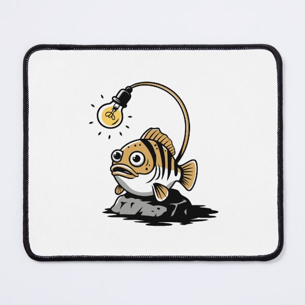 Item preview, Funny Anglerfish Cartoon with Lightbulb designed and sold by WildlifeInc.