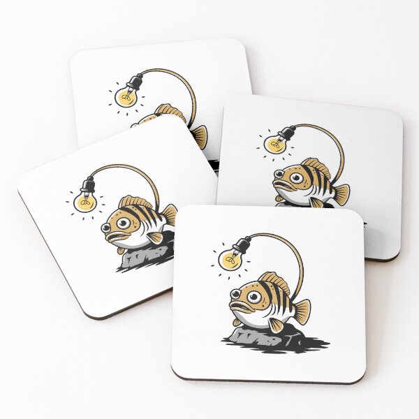 Item preview, Funny Anglerfish Cartoon with Lightbulb designed and sold by WildlifeInc.
