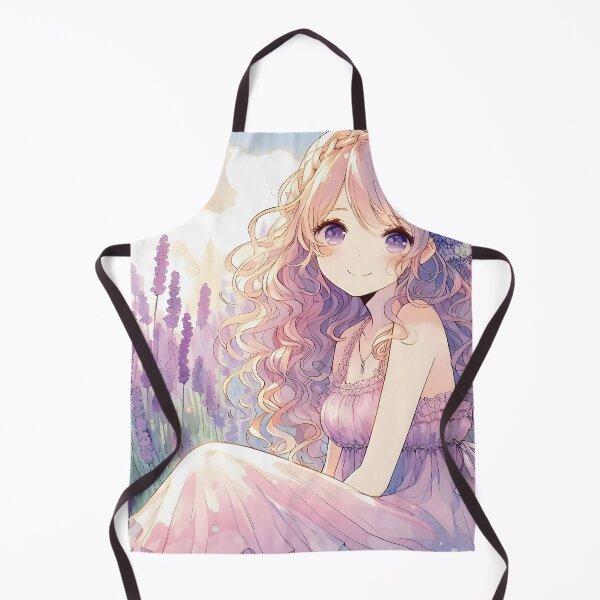 Item preview, Lavender Bloom: Anime Girl with Floral Hair Adornment designed and sold by 123Rainbow.