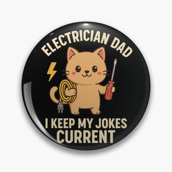 Item preview, Electrician Dad Cat – I Keep My Jokes Current | Funny Cute Pun T-Shirt Design designed and sold by KatelynMitalski.