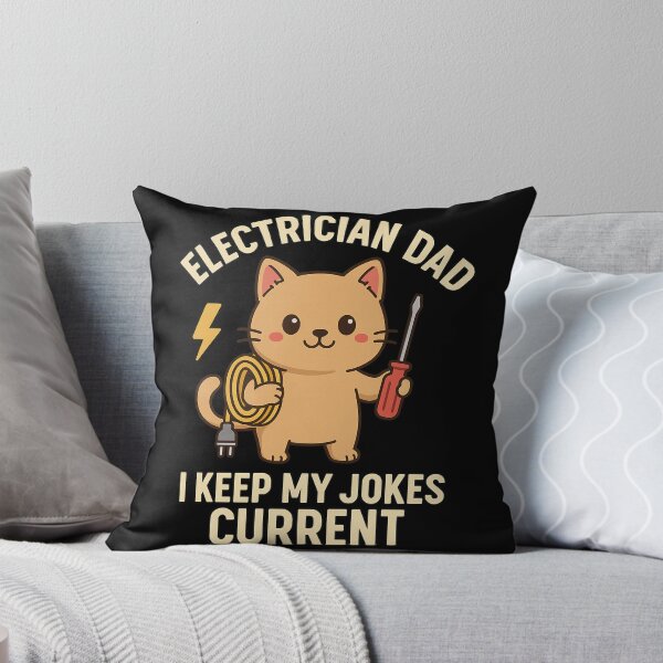 Item preview, Electrician Dad Cat – I Keep My Jokes Current | Funny Cute Pun T-Shirt Design designed and sold by KatelynMitalski.