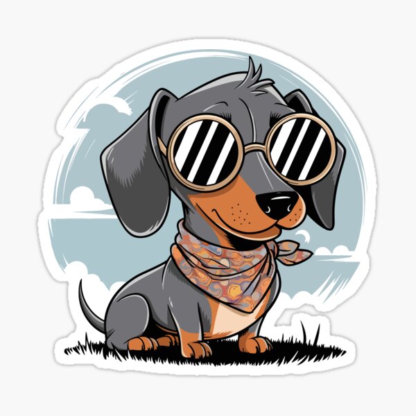 Artikel-Vorschau von Cooler Dackel mit Sonnenbrille und Bandana, designt und verkauft von WildlifeInc.