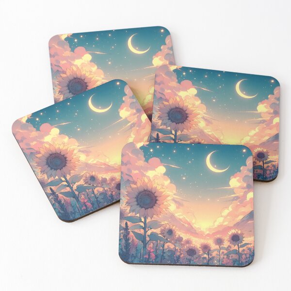 Item preview, Moonlit Blooms: Sunflower Field Under Cosmic Sky designed and sold by 123Rainbow.
