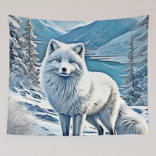 Item preview, Blue-Eyed Fox Scene Design designed and sold by Health And Fitness Posts e-Store.