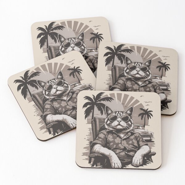 Item preview, Vintage Sepia Vacation Cat – Retro Cool Style designed and sold by SteadyRolling.