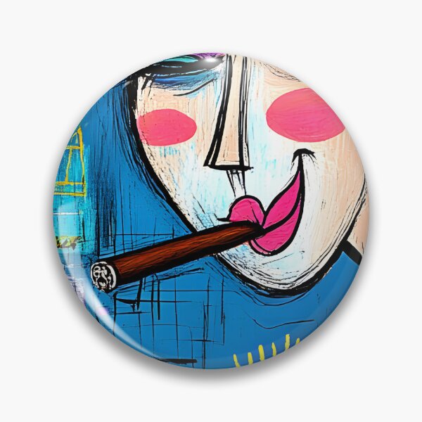 Item preview, Cigar Lounge Comic Vibes: Man and Woman Smoking Cigars - Abstract Geometric Scene with Dynamic Energy designed and sold by OlfactoART Studio.