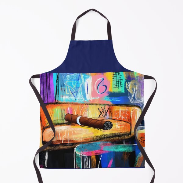 Item preview, Cigar and Whiskey Indulgence - Vibrant Abstract Cigar Lounge with Dynamic Smoke and Bold Colors designed and sold by OlfactoART Studio.