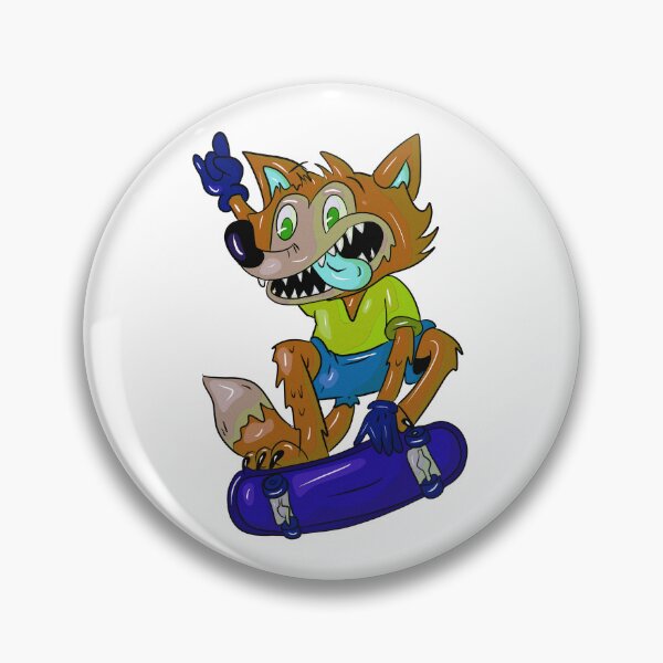 Artikelvorschau, Cooler orangefarbener Wolf-Skater auf einem Skateboard entworfen und verkauft von Joncasmiart.