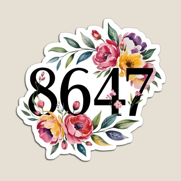 Vista previa del artículo con la obra «8647 Sutil estilo bohemio anti-Trump, acuarela, 86 47, resistente, floral, para mujer, anti-Trump, 8647», diseñado y vendido por CuzItsFunny.
