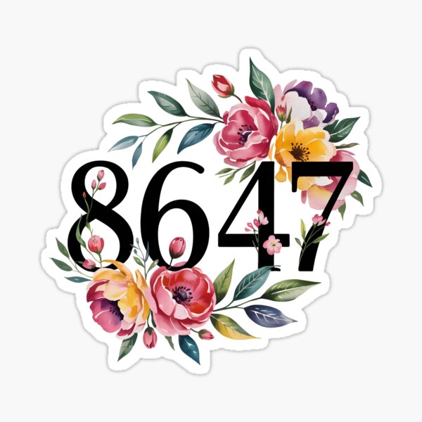 Vista previa del artículo con la obra «8647 Sutil estilo bohemio anti-Trump, acuarela, 86 47, resistente, floral, para mujer, anti-Trump, 8647», diseñado y vendido por CuzItsFunny.