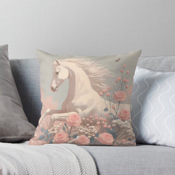 Item preview, Coquette Trot : White Horse in Pastel Garden designed and sold by 123Rainbow.