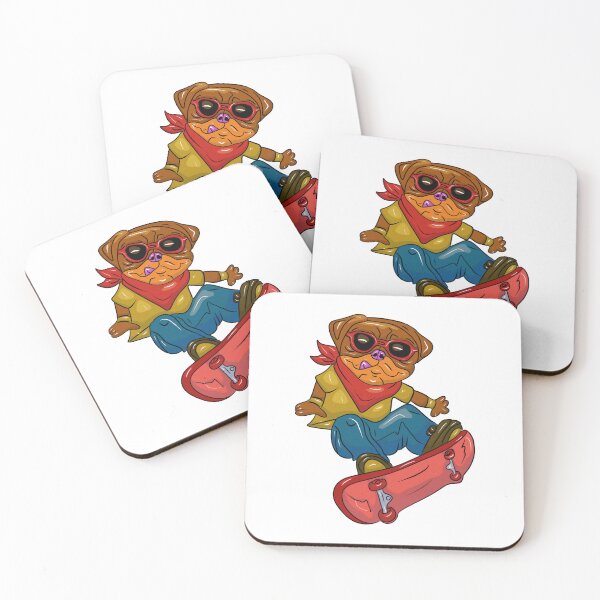 Item preview, Cool happy skateboarder bulldog on skateboard designed and sold by Joncasmiart.