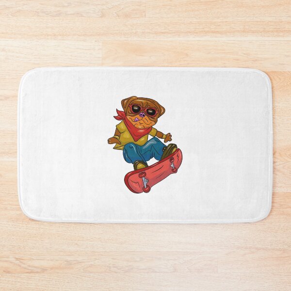 Item preview, Cool happy skateboarder bulldog on skateboard designed and sold by Joncasmiart.