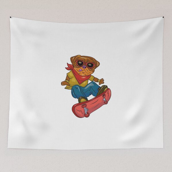 Item preview, Cool happy skateboarder bulldog on skateboard designed and sold by Joncasmiart.