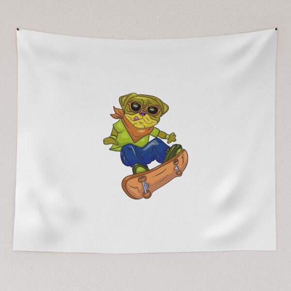 Item preview, Cool happy skateboarder bulldog on skateboard color variation designed and sold by Joncasmiart.