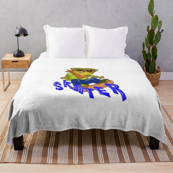 Item preview, Cool happy bulldog on skateboard with blue skater word designed and sold by Joncasmiart.