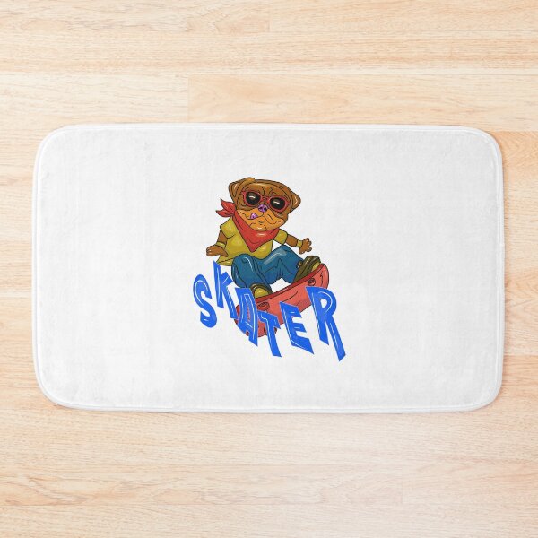 Item preview, Bulldog with glasses happy on skateboard with letters designed and sold by Joncasmiart.