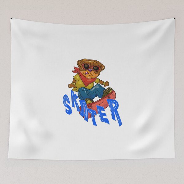 Item preview, Bulldog with glasses happy on skateboard with letters designed and sold by Joncasmiart.